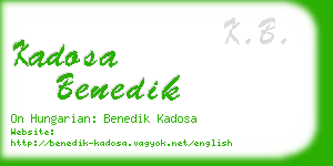 kadosa benedik business card